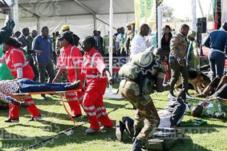 Mnangwagwa survives an explosion at a party rally