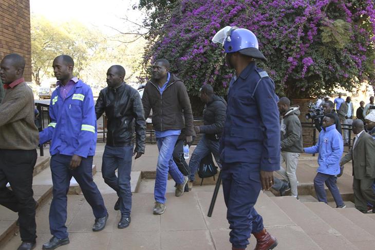 Senior opposition figure in Zimbabwe appears in court for inciting violence.