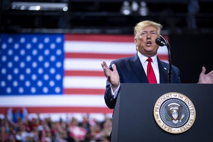 US President Donald Trump impeached for abuse of power.