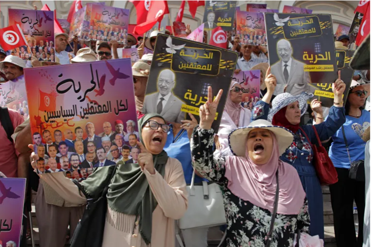 Tunisia protest marks two years since president’s power grab