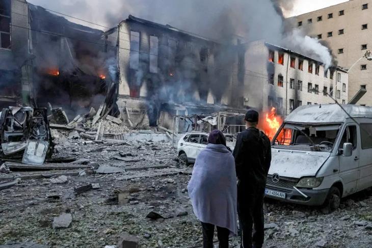 Russian strikes on Ukraine’s Kyiv kill at least two people<br/>Russian strikes on Ukraine’s Kyiv kill at least two people<br/>Russian strikes on Ukraine’s Kyiv kill at least two people